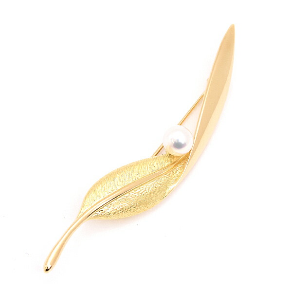 MIKIMOTO✨ミキモト  パールブローチ　リーフ MIKIMOTO ミキモト ブローチ パール 真珠 5.8mm サークル リーフ