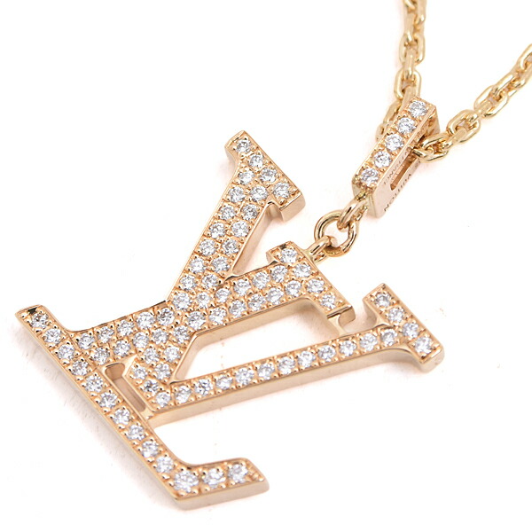 ルイヴィトン 首飾り ユニ一発やる パンダンティフLV GM 金剛石 首飾り 黄色ゴールド Louis Vuitton Q93849 750YG 中古