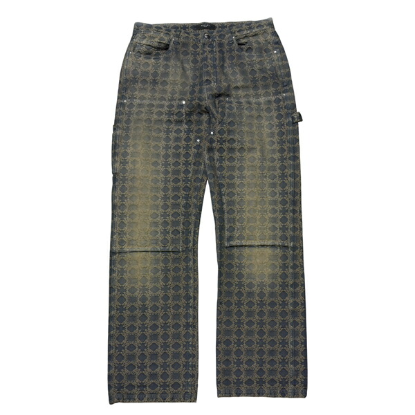 アミリ メンズ MA Quad カーペンターストレートジーンズ エムエークワッド ジャガード柄 サイズ32 カーキ AMIRI 中古|BrandMax