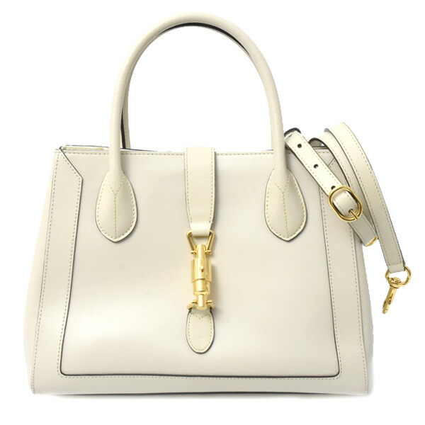 グッチ 御徒面子 レディース ジャッキー 2wayショルダーバッグ 子ウシ 象牙色 GUCCI 649016 中古