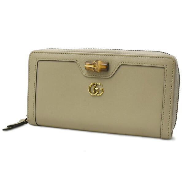 グッチ 財布 レディース ダブルG 長財布 ラウンドファスナー カーフ バンブー ベージュ系 GUCCI 658634 中古｜ＢｒａｎｄＭａｘ 40,365円