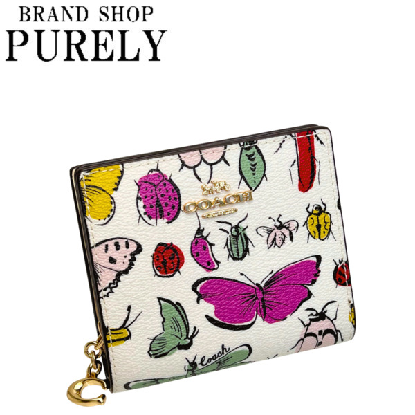 折りたたみ財布 COACH Snap Wallet With Butterfly Print   CAP10 楽天市場】【1000円OFF 8/11 01:59迄】コーチ 財布 二つ折り財布