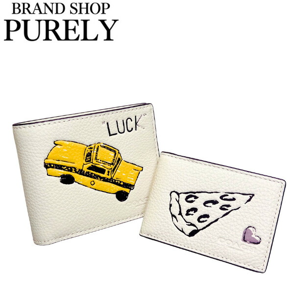 安心の国内発送 コーチ 財布 メンズ COACH 折り財布 レザー スケッチ プリント 3in1 ウォレット CAK47 CAH チョークマルチ MMM