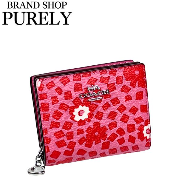 COACH コーチ　フローラル　スナップ コンパクト 折財布　A46 eseight_240326-w-c8691-imcah
