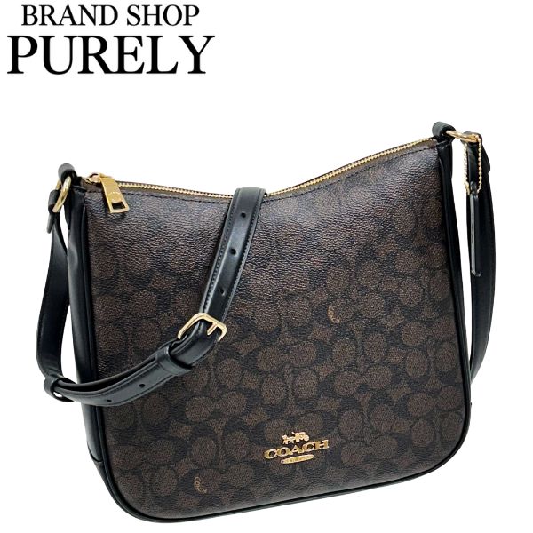 COACH ロゴパターン ハンドバッグ ブラック/グレー COACH コーチ バッグ レディース ショルダーバッグ 2way