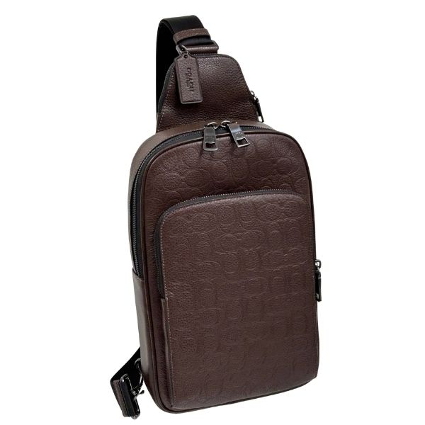 安心の国内発送 コーチ ショルダーバッグ メンズ COACH バッグ シグネチャー レザー イーサン パック スリングパック CDC68 QBMPL メイプル MMM
