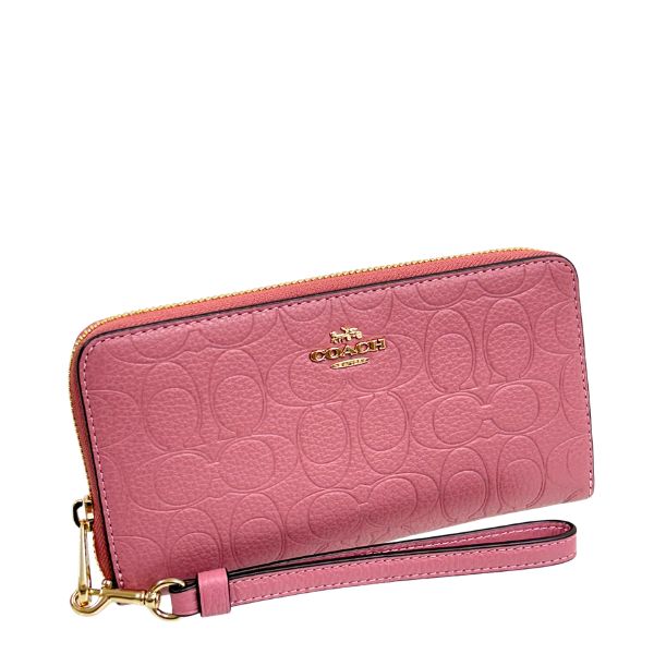安心の国内発送 コーチ 財布 レディース COACH 長財布 シグネチャー レザー ロング ジップ アラウンド ウォレット CCL35 IMPEO ピオニー WWW