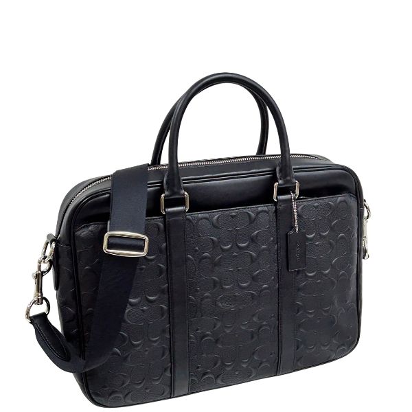 コーチ バッグ メンズ COACH ブリーフケース シグネチャー レザー スリム ブリーフ ビジネスバッグ F72230 BLK ブラック MMM｜BRANDSHOP PURELY