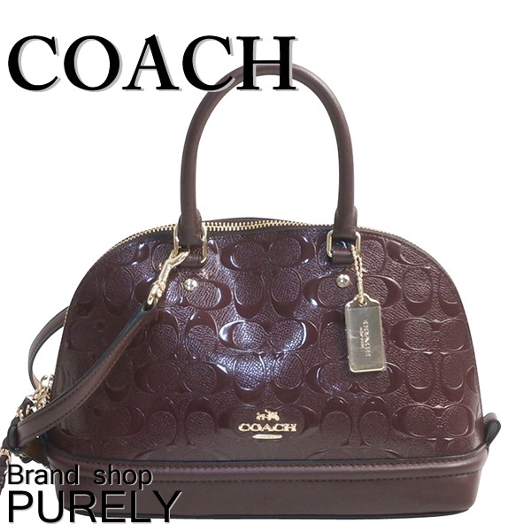 楽になることの国内送りとどける コーチ職 御徒面子 レディース COACH ハンドバック 2WAY 専売特許 なめし革 ミニ シ内鰓 サッチェル F55450 IML7C オックスブラッド WWW