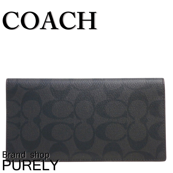 コーチ COACH 財布 長財布 メンズ アウトレット PVCコーティングキャンバス&times;レザー シグネチャー 二つ折り ウォレット F25518 N3A ｼｸﾞﾈﾁｬｰﾌﾞﾗｯｸ コーチ COACH メンズ MMM