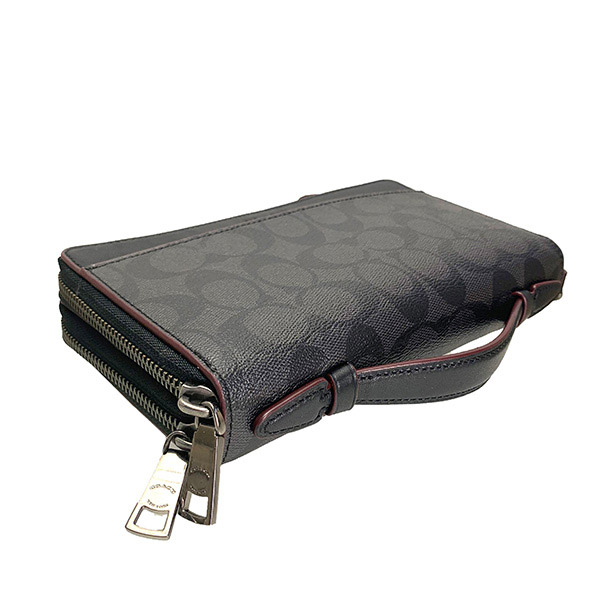 楽天市場 全商品ポイント2倍 コーチ Coach バック セカンドバッグ ポーチ メンズ アウトレット Pvcコーティングキャンバス レザー シグネチャー ダブルジップ ストラップ F N3a シグネチャーブラック コーチ Coach メンズ Mmm Brandshop Purely