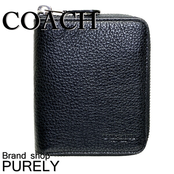 新作モデル 全商品ポイント2倍 コーチ Coach 財布 折りたたみ財布 メンズアウトレット ﾚｻﾞｰ ラウンドファスナー コンパクト Qbbk ﾌﾞﾗｯｸ コーチ Coach メンズ Mmm 国際ブランド Hughsroomlive Com