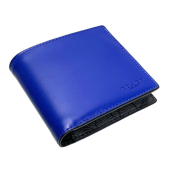 楽天市場 全商品ポイント2倍 コーチ Coach 財布 折りたたみ財布 メンズ アウトレット レザー シグネチャー キャンバス C1600 Qbs4y ブルーマルチ コーチ Coach メンズ Mmm Brandshop Purely