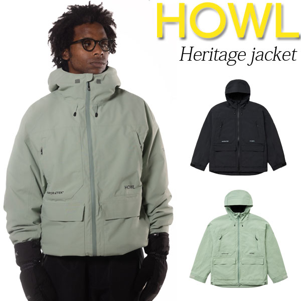 【SS人並み外れた通貨価値】25-26 HOWL/ハウル HERITAGE jacket 着付ける明らかにする映像 メンズ レディース 雨合羽上衣 スノーボード御召しもの スノーウェアー 2026