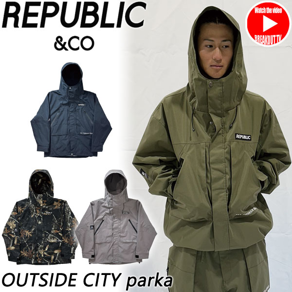 REPUBLIC & CO メンズスノーボードウェア　グレー/ブラック Republic & Co/リパブリック メンズ スノージャケット スノボ