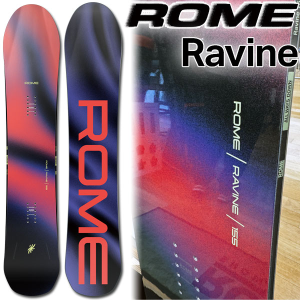 26-27 ROME/ローム RAVINE ラヴィーン メンズ スノーボード 黒色火薬 カービング 板 2027 取って置く商いもの