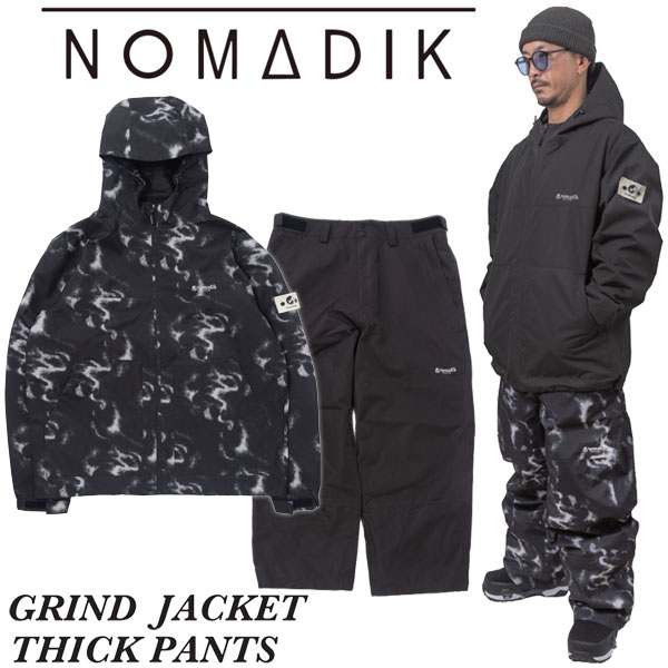【ポイントUP期間中】26-27 NOMADIK/ノマディック GRINDjk THICKpt SETUP 上下セット メンズ レディース 防水ジャケットパンツ スノーボードウェア スノボウェアー 2027 予約商品｜BREAKOUT