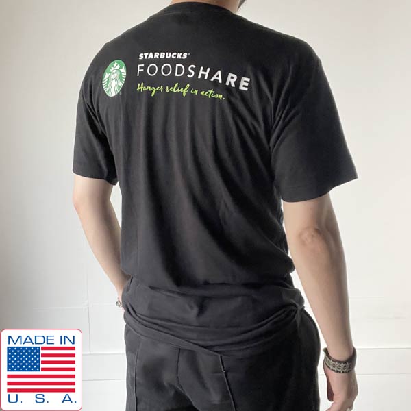 希少 USA製 スターバックス コーヒー 半袖Tシャツ 黒 M スタバ オフィシャル 企業物 STARBUCKS COFFEE D148【中古】【古着】【メンズ】【通販】【BTSM】