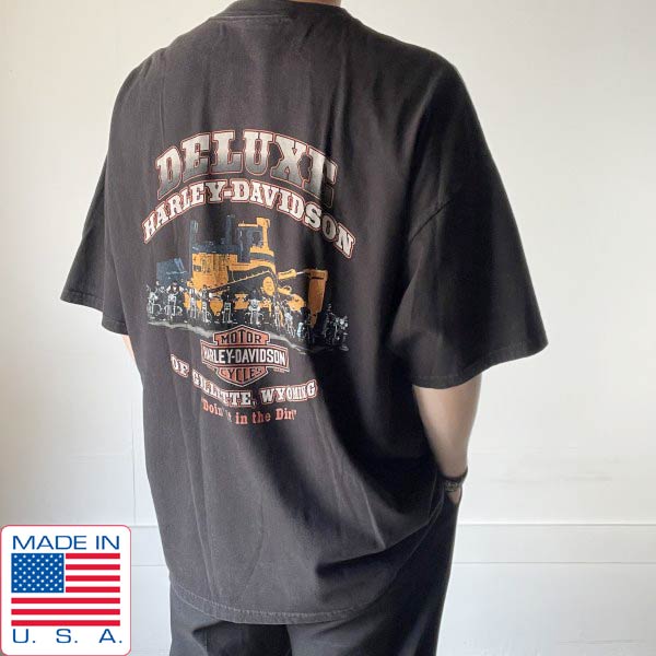 2009年製 希少 USA製 ハーレーダビッドソン 両面プリント 半袖Tシャツ 黒 2XL バイカー ブラック アメリカ製 D148【中古】【古着】【メンズ】【通販】【BTSX】｜古着屋 BRIDGE