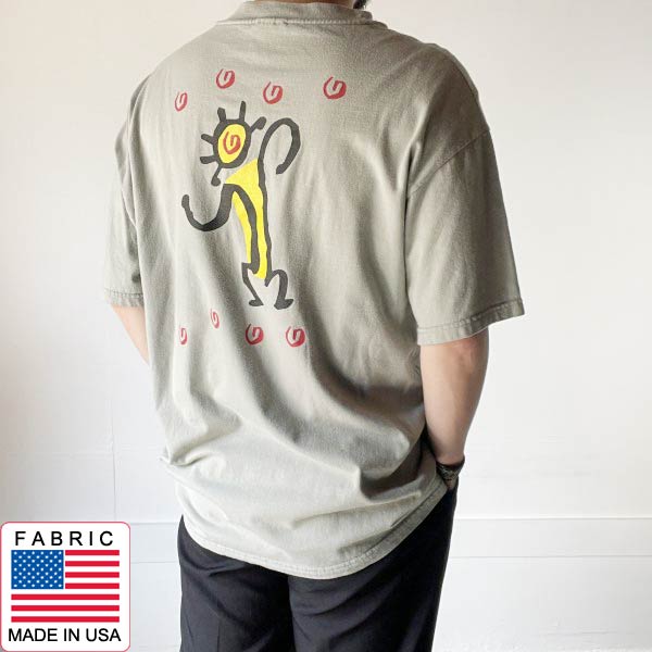 00s ロッキー山 両面プリント 半袖Tシャツ グリーン系 XL アースカラー グラミチ似 ヘインズ ビーフィーT 2000年 D150【中古】【古着】【メンズ】【通販】【BTSX】