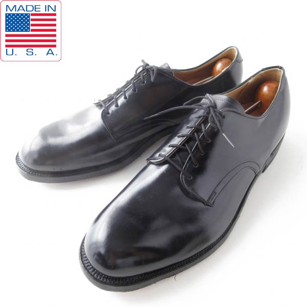 新品 1970年製 USA製 実物 米軍 US NAVY 客あしらいシューズ 黒 9.5R 27.5糎 70s ビンテージ 亜米利加製 デッド買い溜める D152【BSL】