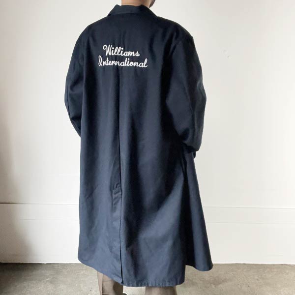 RED KAP 企業物 両面刺繍入り ショップコート 紺系 50-RG XL程度 レッドキャップ ネイビー アドバタイジング D151【中古】【古着】【メンズ】【通販】【BTOX】