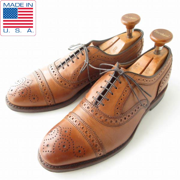 美品 USA製 アレンエドモンズ Strand メダリオン キャップトゥ 茶系 7D 25cm WALNUT セミブローグ アメリカ製 D151【中古】【靴】【メンズ】【通販】【BSS】