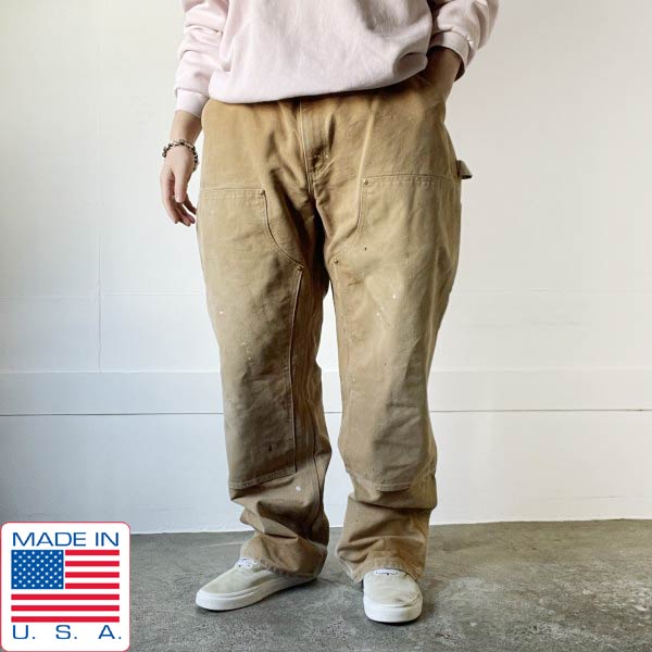 USA製 Carhartt ダブルニー ダック ペインター ワイドレグ フェード USA製 carharttカーハート ダブルニー ダック地 ペインター