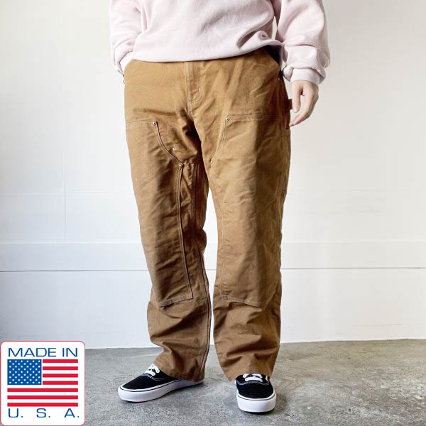 デッド　USA製　カーハート　ダブルニー　W32 L30 　ブラウン　ペインター carhartt ダブルニー usa製 W32 L30 実寸W30 L28 茶