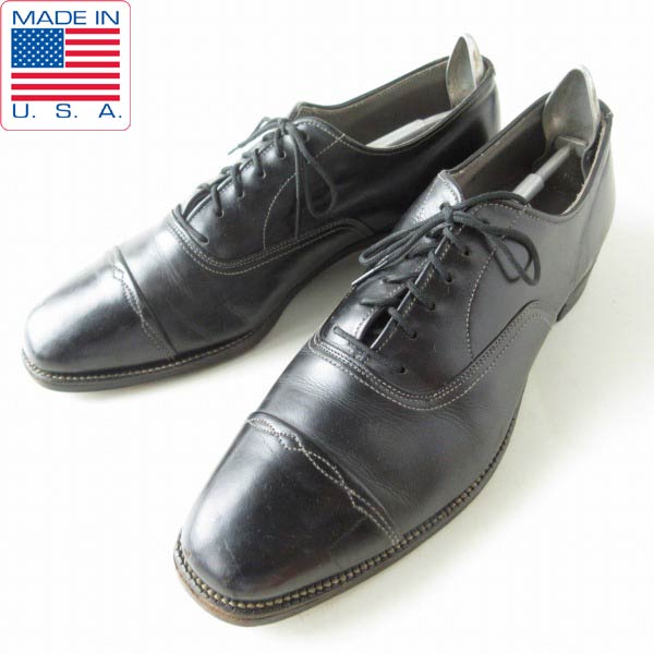 60s USA製 Thom McAn トムマッキャン ストレートチップ 黒 レディース24.5cm シューキーパー付き ビンテージ シューズ D149【中古】【古着】【靴】【通販】【BSS】