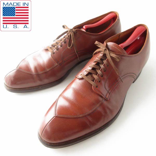 50s USA製 FOOT-SO-PORT Vチップ ドレスシューズ 茶系 29cm ブラウン フットソーポート アメリカ製 ビンテージ D152【中古】【古着】【メンズ】【通販】【BSX】