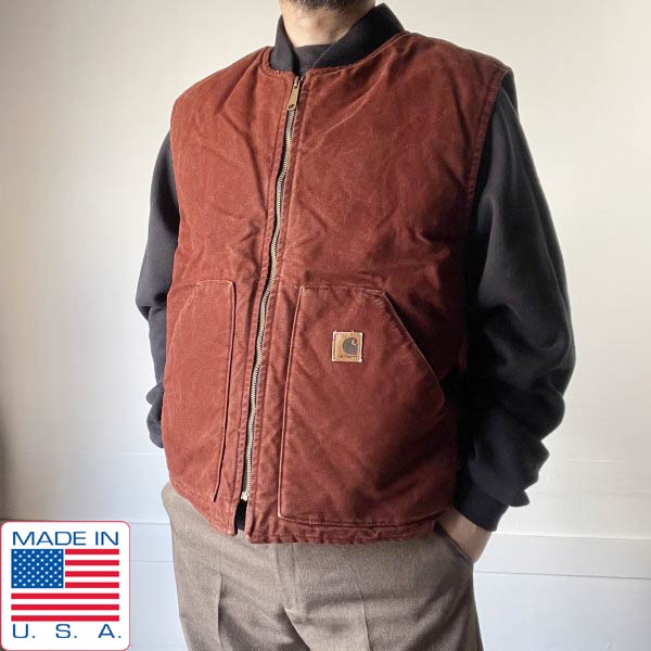 楽天市場】廃番 USA製 00s carhartt カーハート V19 裏フリース ベスト