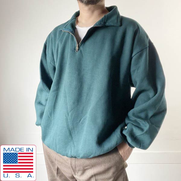 60s ハーフジップスウェット usa製 00's GAP half zip sweater GAPの襟付きハーフジップスウェット