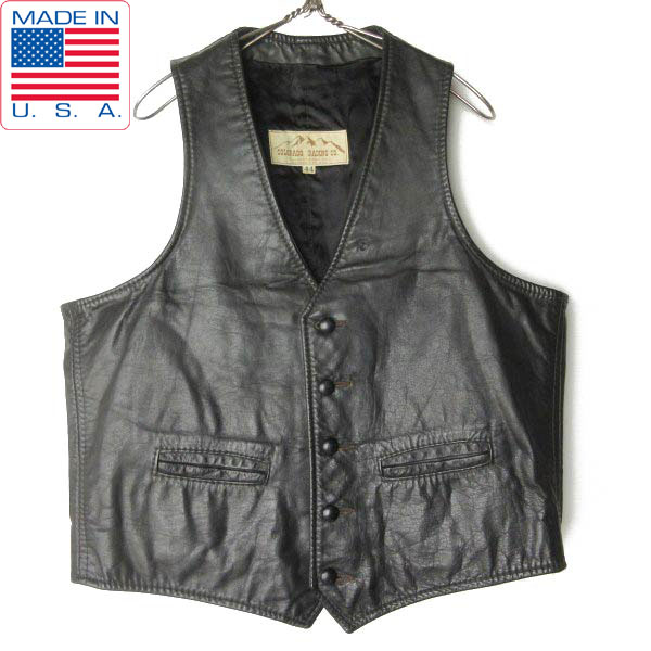 楽天市場】希少 USA製 CLASSIC LEATHER バイカー レザー ベスト 抜け黒