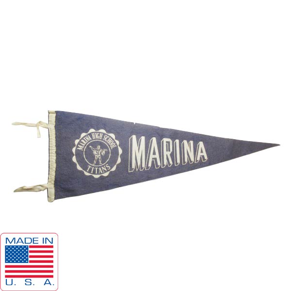 50s-60s USA製 MARINA H.S.TITANS フェルト ペナント ディスプレイ ハイスクール インテリア アメリカ製 ビンテージ D128【中古】【店舗什器】
