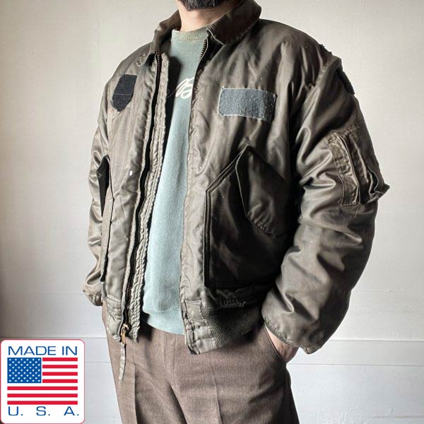 80s USA製 実物 米軍 CWU-45/P フライトジャケット L程度 トップガン マーヴェリック USA製 ジャケット ビンテージ D153【中古】【古着】【メンズ】【通販】【BTOL】