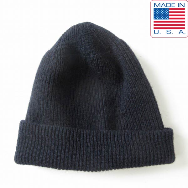 40s WW2 USA製 実物 米軍 US NAVY ウォッチキャップ 紺系 ワッチキャップ 編み物旗がしら 亜米利加製 ビンテージ D153【中古】【古着】【メンズ】【レディース】【通信販売】