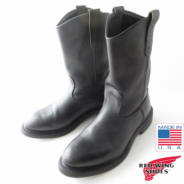 00s USA製 RED WING レッドウィング 1125 ペコスブーツ 黒 10D 28cm ブラック アメリカ製 ビンテージ D153【中古】【靴】【メンズ】【通販】【BSL】