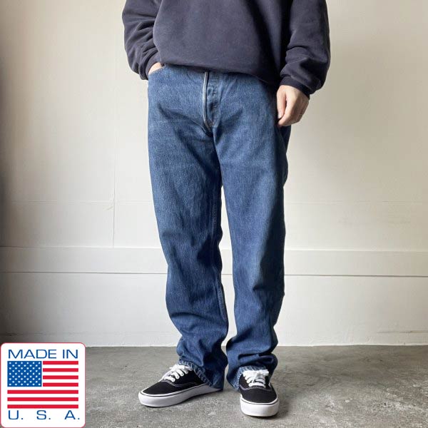 美品 1999年製 USA製 リーバイス 501 濃いめ ジーンズ W40 L36(実寸W37 L32) 90s アメリカ製 ビンテージ ジーパン デニム D153【中古】【古着】【メンズ】【通販】【BPL】