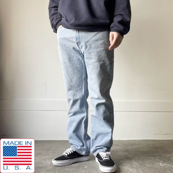 2000年製 USA製 リーバイス 505 アイスブルー ジーンズ W34 L30(実寸W33 L29.5)希少レングス アメリカ製 00s ビンテージ D153【中古】【古着】【メンズ】【通販】【BPM】