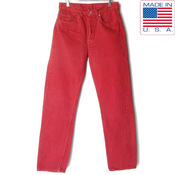 1995年製 USA製 リーバイス 501 後染め 赤 ジーンズ W31 L34(実寸W30 L32) レッド アメリカ製 90s 衣装 コスチューム D153【中古】【古着】【メンズ】【通販】【BPS】|古着屋 BRIDGE