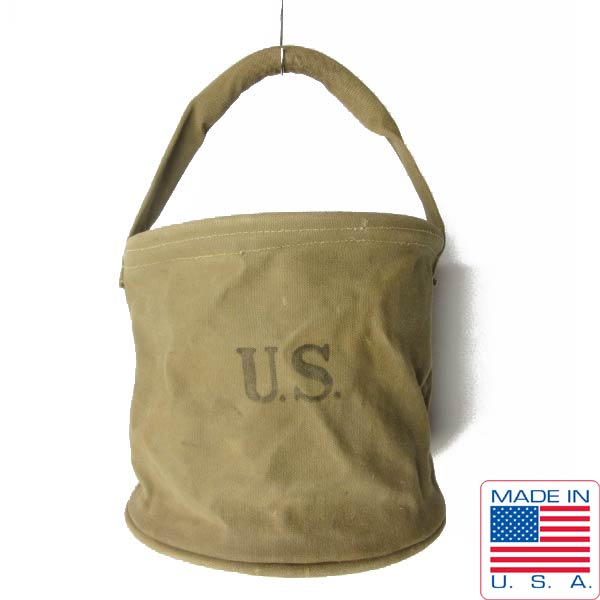 40s 実物 米軍 U.S.ステンシル入り ウォーター バケツ キャンバス USA製 アメリカ製 店舗什器 インテリア ビンテージ D153【中古】【古着】【メンズ】【通販】