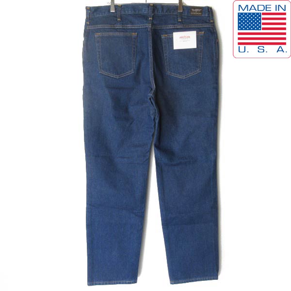 新品 USA製 ALL AMERICAN CLOTHING デニム 紺 W37 L32(実寸W39 L32) 亜米利加製 デッド買い溜める D154
