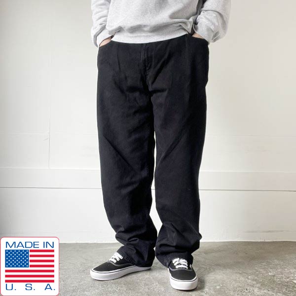 2000年製 USA製 リーヴァイズジーンズ しろがね色溜め桶 baggy 後染め 黒いこと デニム W36 L32 乳母車 00s フェイド ビンテージ D154【中古】【古着】【メンズ】【通信販売】【BPL】
