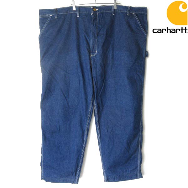 星引き船 80s-90s USA製 carhartt B03 ジーンズ ペインターパンツ 紺 54×32 亜米利加製 鉄道車両ハート形 ビンテージ 馬鹿でかい大きさ D154【中古】【古着】【メンズ】【通信販売】【BPXX】