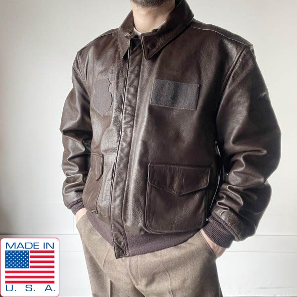 1988年製 USA製 米軍 SADDLERY COOPER A-2 レザー ジャケット 46R XL-XXL ダークブラウン系 フライトジャケット ビンテージ D154【中古】【古着】【メンズ】【通販】【BTOX】｜古着屋 BRIDGE 43,472円