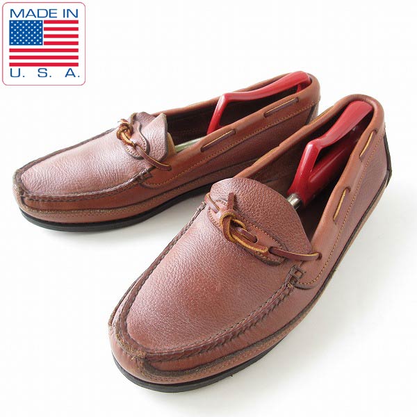 USA製 ORVIS オービス モカシン スリッポン 茶系 幅ひろい28.5糎 なめし革 フライフィッシング濫りがましいに 亜米利加製 d115【中古】【靴】【メンズ】【通信販売】【BSL】