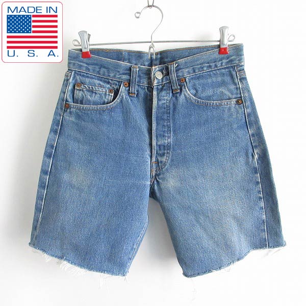 70s USA製 リーバイス501 66後期 デニムショーツ 短パン ジーンズ 70s USA製 Levi'sリーバイス 501 シングル 66前期 デニムパンツ