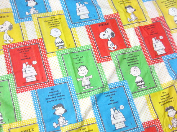 70s レア柄 おせっかい 大判 坦々たる 敷き布 はぎれ出どころ 落花生 取りすてるなし 御手手お手伝いさん ビンテージ D131【中古】【通信販売】