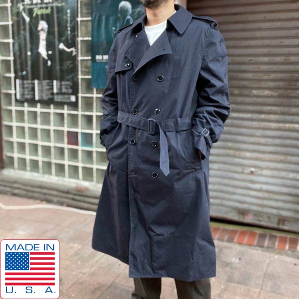 楽天市場】新品 実物 米軍 トレンチコート 黒 42L アメリカンアパレル